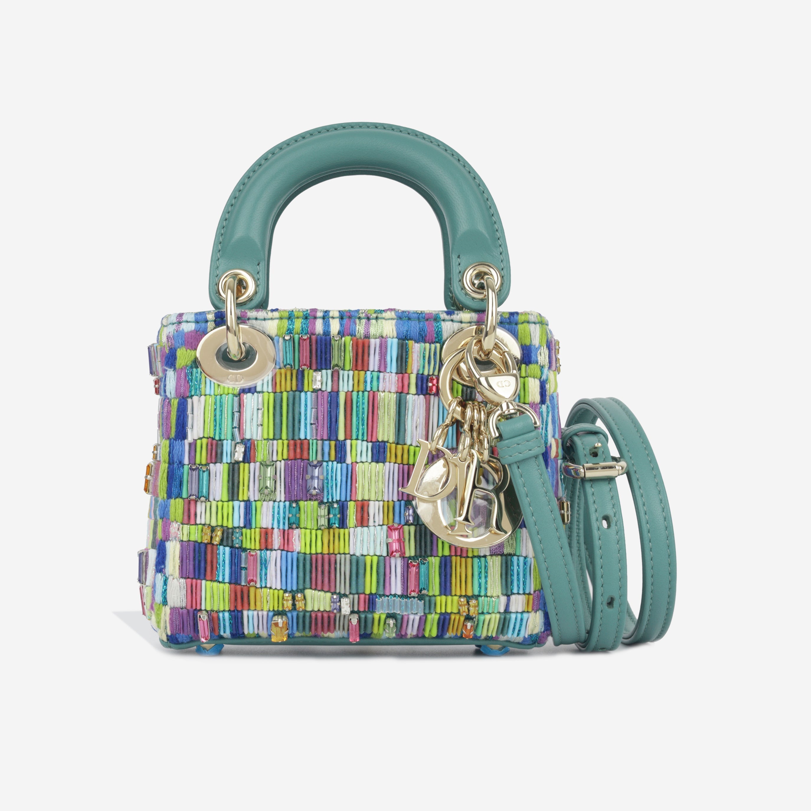 Dior Micro Lady Dior - Minjung Kim Beaded Teal
