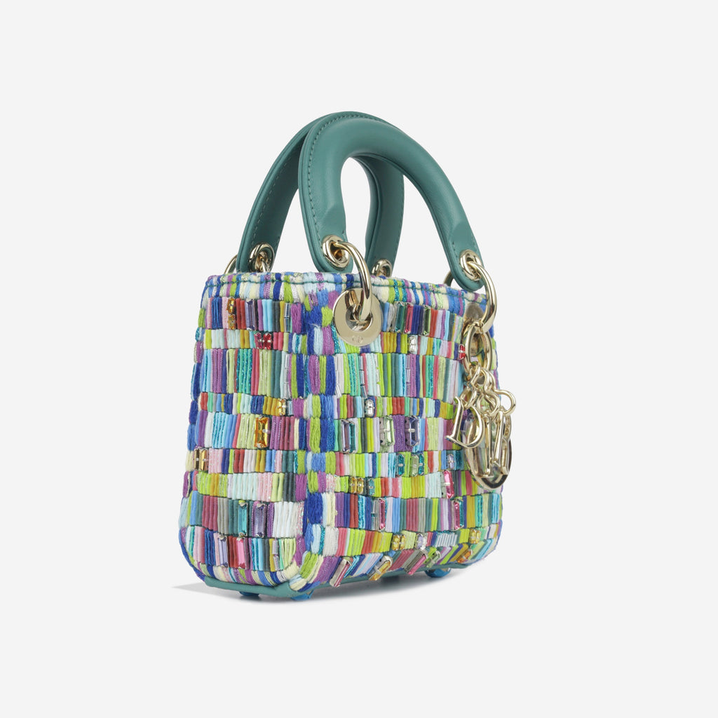 Dior Micro Lady Dior - Minjung Kim Beaded Teal