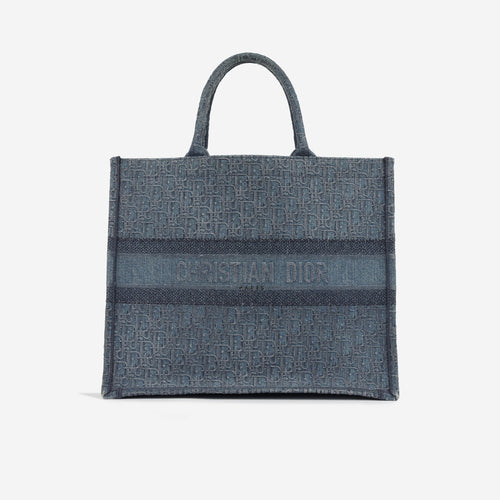 Dior Large Book Tote - Blue Denim