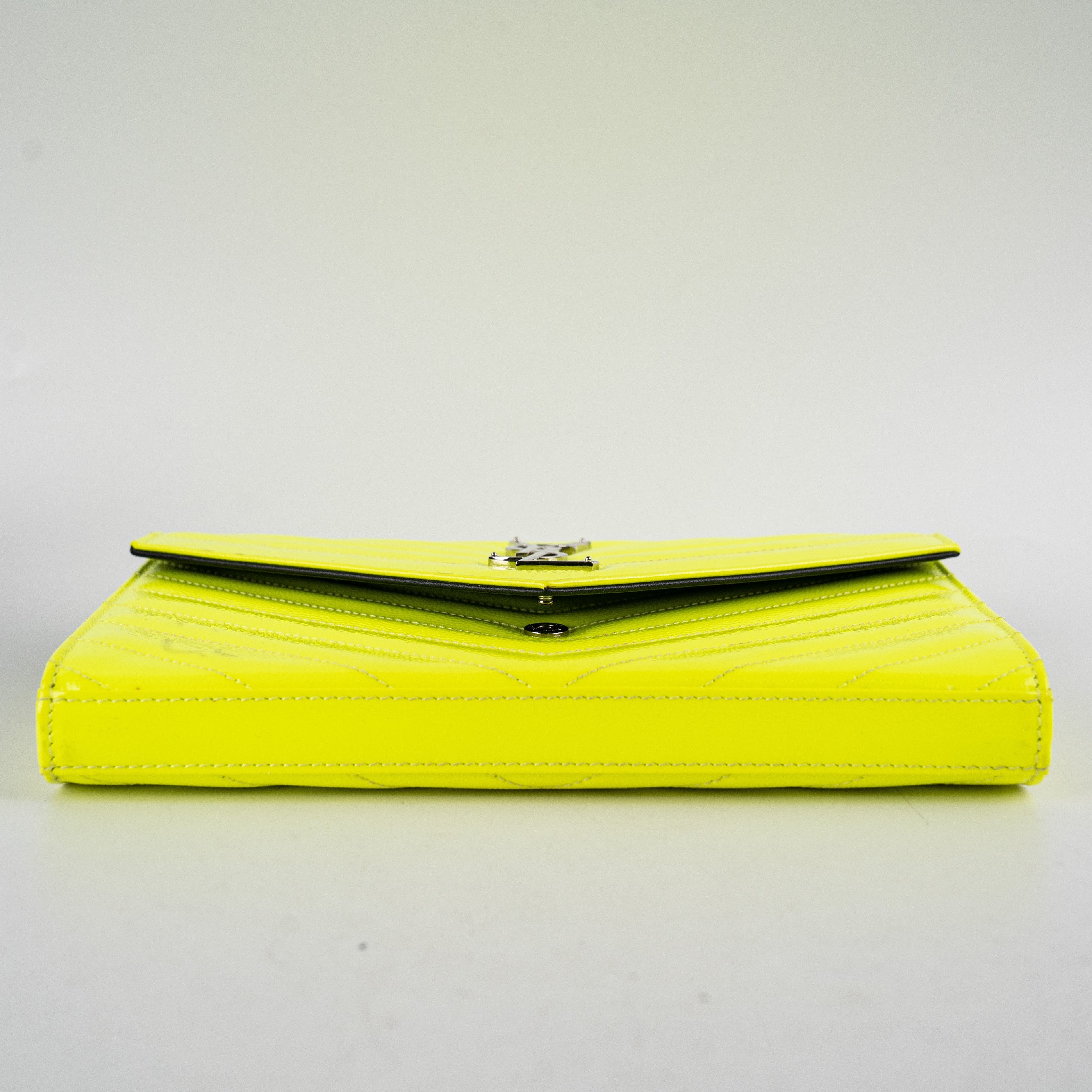 Saint Laurent Wallet On Chain Neon Yellow