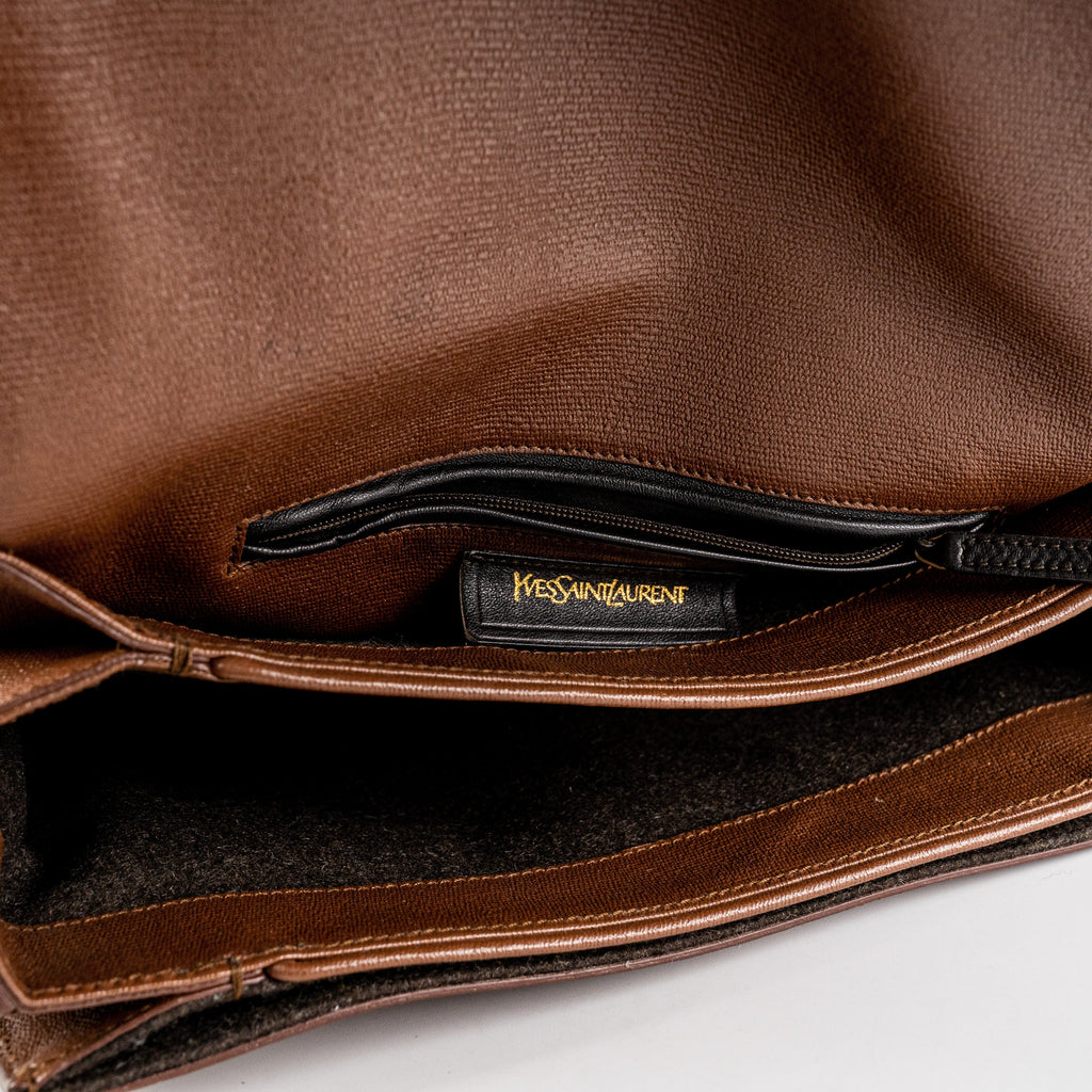 Saint Laurent Chyc Medium Crossbody Bag Brown