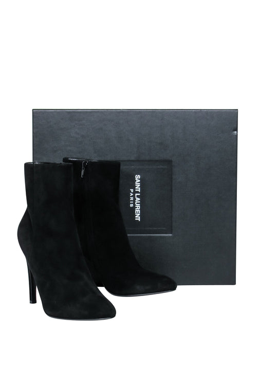 Saint Laurent - Black Suede Booties Sz 8.5