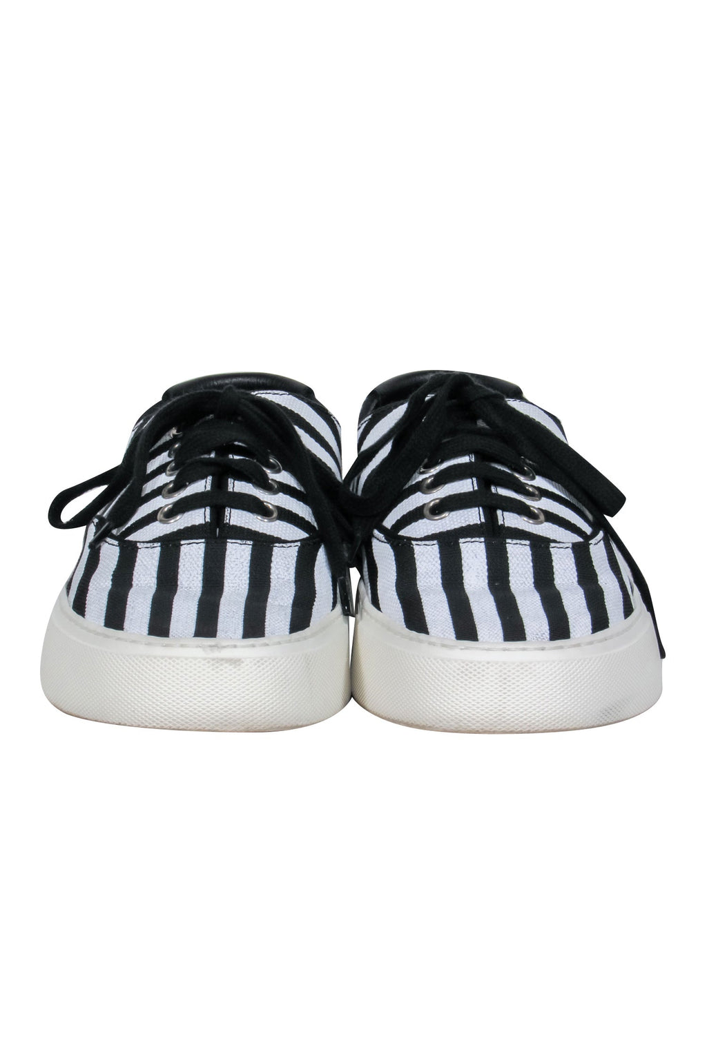 Saint Laurent - Black & White Stripe Low Top Sneaker Sz 7.5