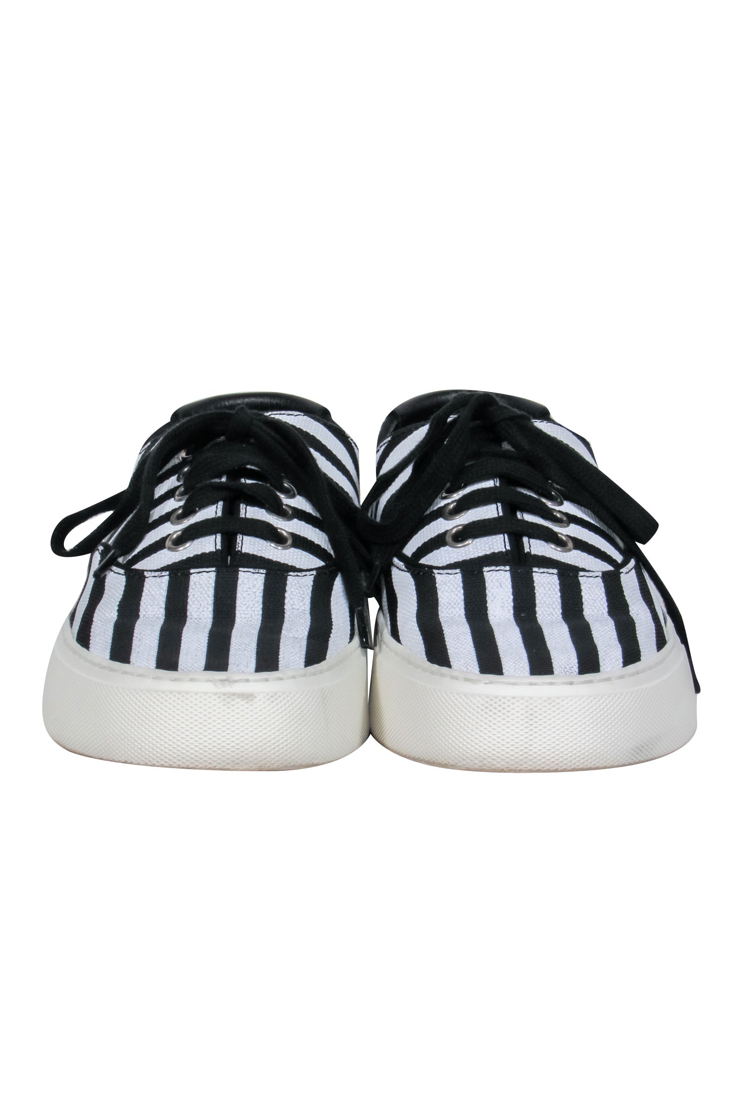 Saint Laurent - Black & White Stripe Low Top Sneaker Sz 7.5