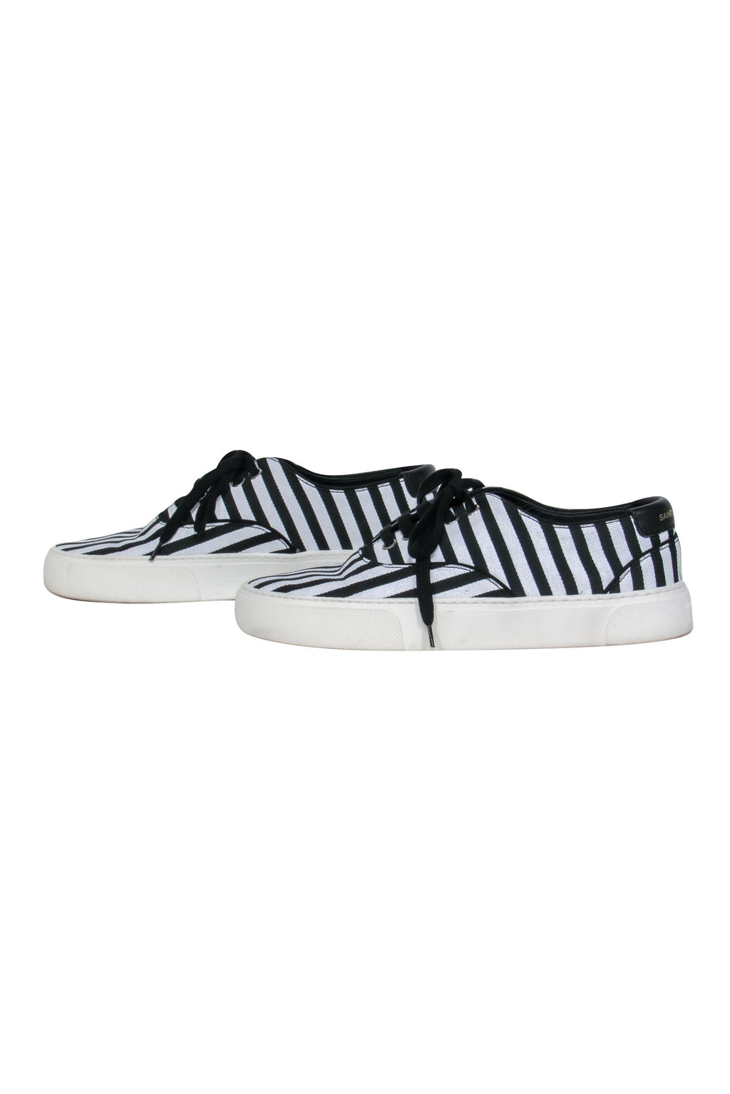 Saint Laurent - Black & White Stripe Low Top Sneaker Sz 7.5