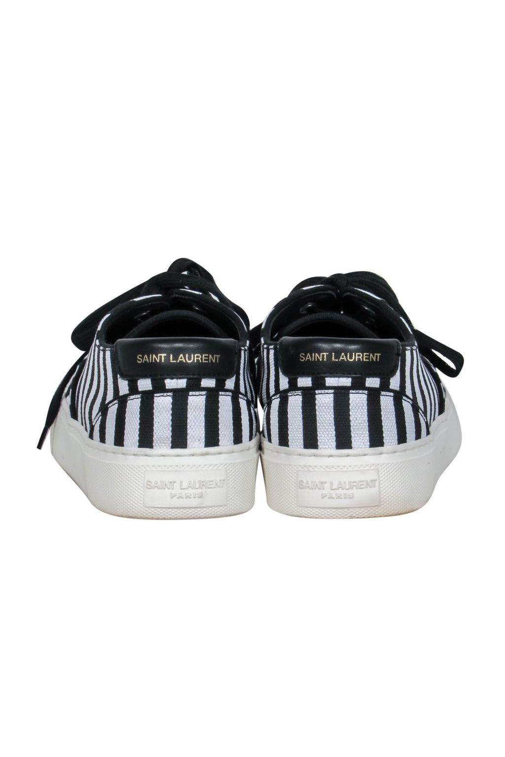 Saint Laurent - Black & White Stripe Low Top Sneaker Sz 7.5