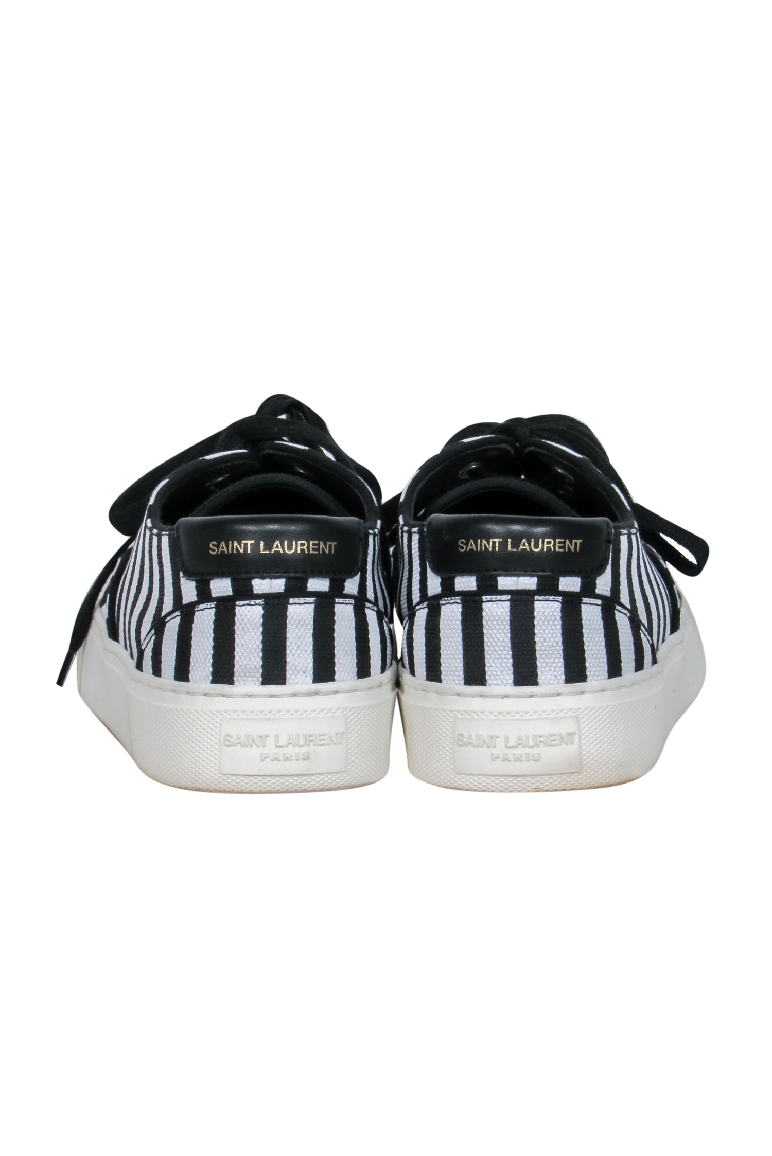 Saint Laurent - Black & White Stripe Low Top Sneaker Sz 7.5