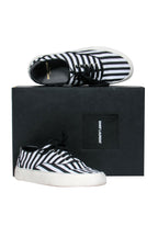 Saint Laurent - Black & White Stripe Low Top Sneaker Sz 7.5