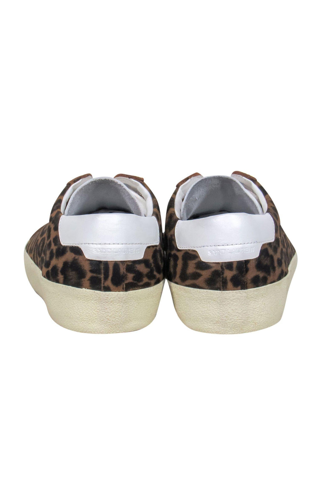 Saint Laurent - Brown Leopard Print Lace-Up Sneakers Sz 11
