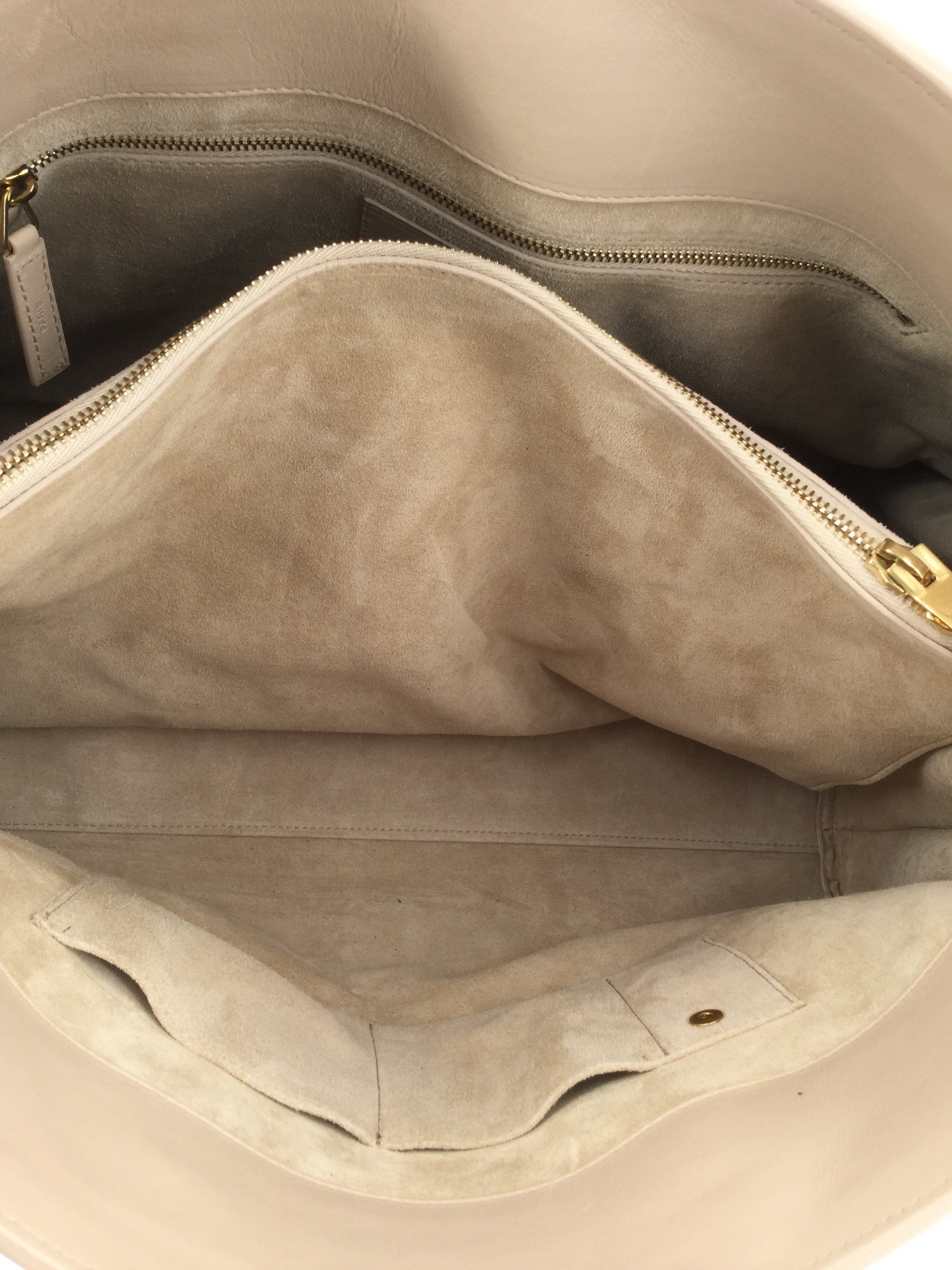 Saint Laurent Calfskin Large Sac De Jour Shopper Bag Beige