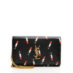 Saint Laurent Calfskin Lipstick Monogram Wallet on Chain (SHF-7LJnWn)