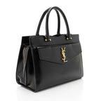 Saint Laurent Calfskin Monogram Uptown Medium Tote (SHF-H6s3rP)