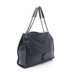 Saint Laurent Crinkled Calfskin Monogram Niki Large Shopping Tote (SHF-3qmmgS)