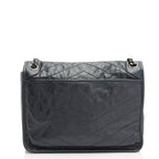 Saint Laurent Crinkled Calfskin Monogram Niki Medium Shoulder Bag (SHF-NH7fO1)