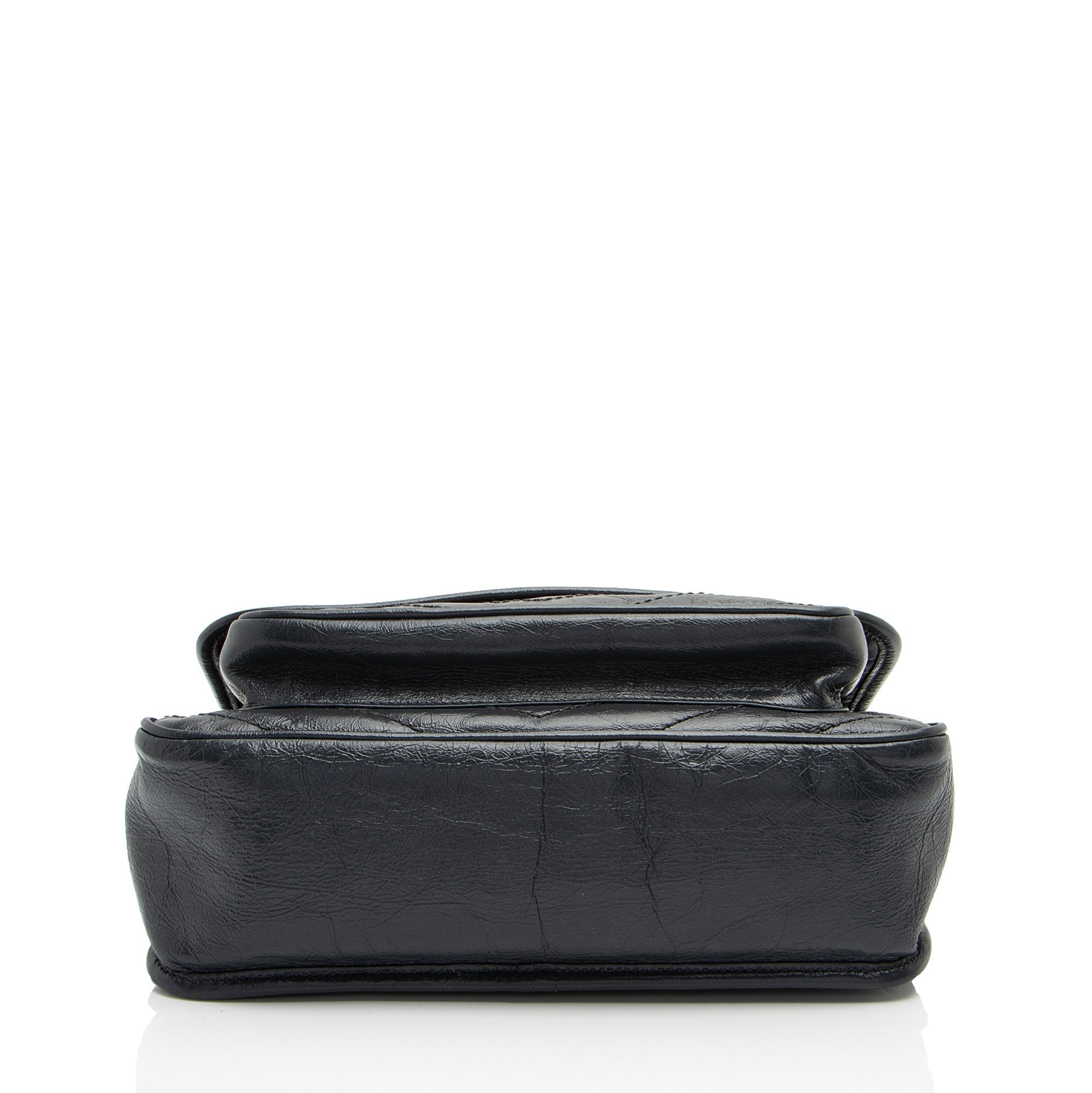 Saint Laurent Crinkled Calfskin Monogram Niki Medium Shoulder Bag (SHF-NH7fO1)