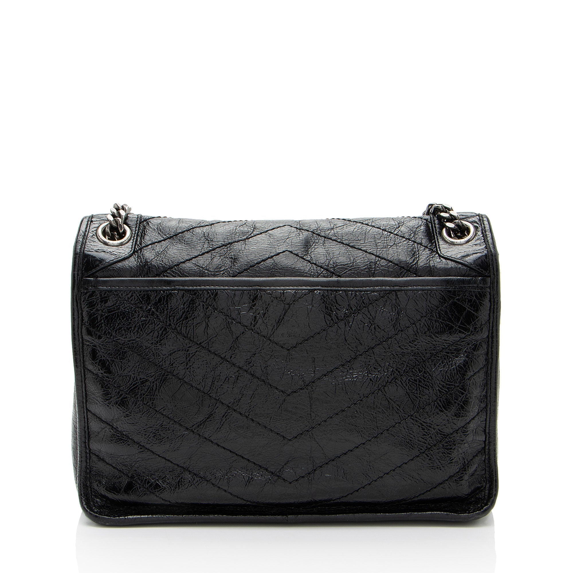 Saint Laurent Crinkled Calfskin Monogram Niki Medium Shoulder Bag (SHF-GOzKUg)
