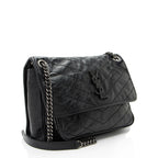 Saint Laurent Crinkled Calfskin Monogram Niki Medium Shoulder Bag (SHF-GOzKUg)