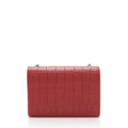Saint Laurent Croc Embossed Leather Monogram Kate Tassel Mini Shoulder Bag (SHF-ULEaZy)