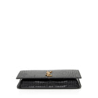 Saint Laurent Croc Embossed Monogram Phone Holder Shoulder Bag (SHF-EFRcxI)