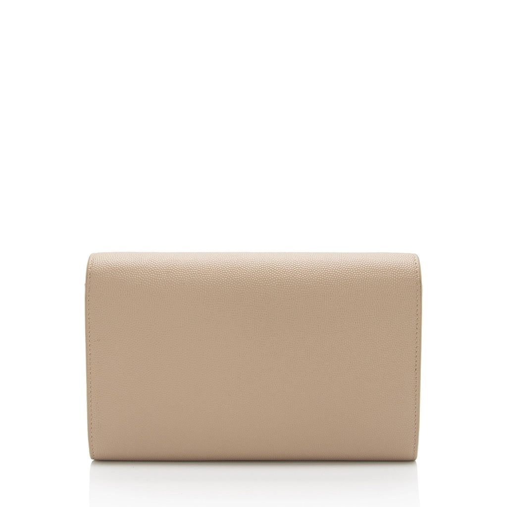 Saint Laurent Grain De Poudre Monogram Uptown Chain Wallet (SHF-wooMCi)