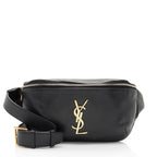 Saint Laurent Grain de Poudre Monogram Cassandre Belt Bag (SHF-Gvv9El)