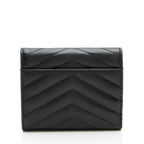Saint Laurent Grain de Poudre Monogram Compact Tri-Fold Wallet (SHF-j0cHxO)