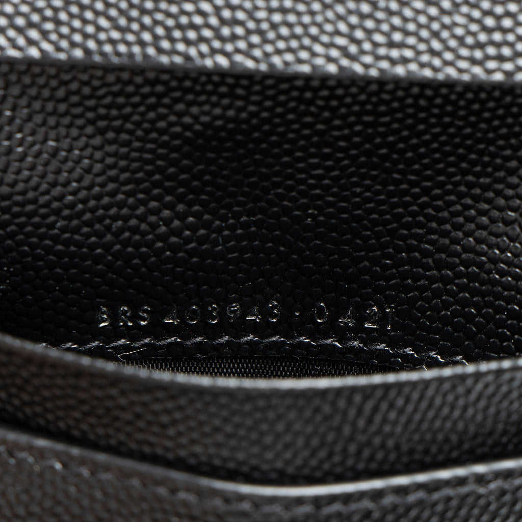 Saint Laurent Grain de Poudre Monogram Compact Tri-Fold Wallet (SHF-j0cHxO)