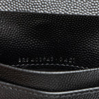 Saint Laurent Grain de Poudre Monogram Compact Tri-Fold Wallet (SHF-j0cHxO)