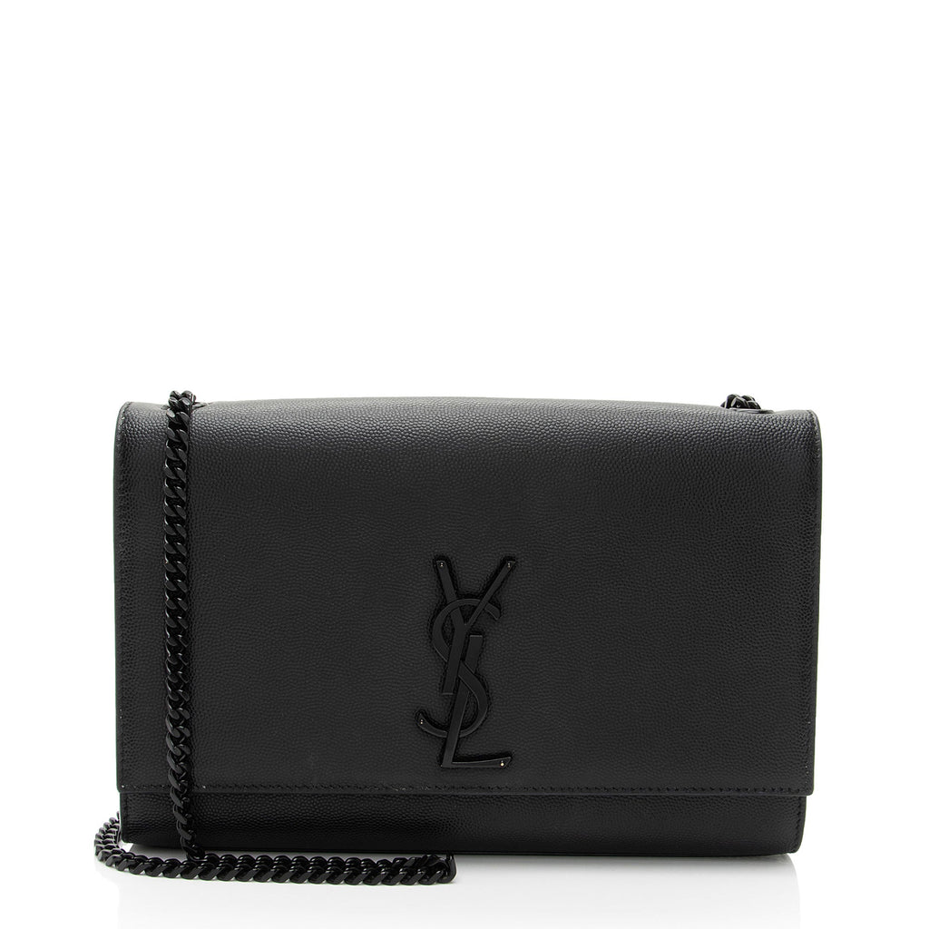 Saint Laurent Grain de Poudre Monogram Kate Medium Shoulder Bag (SHF-hzje5P)