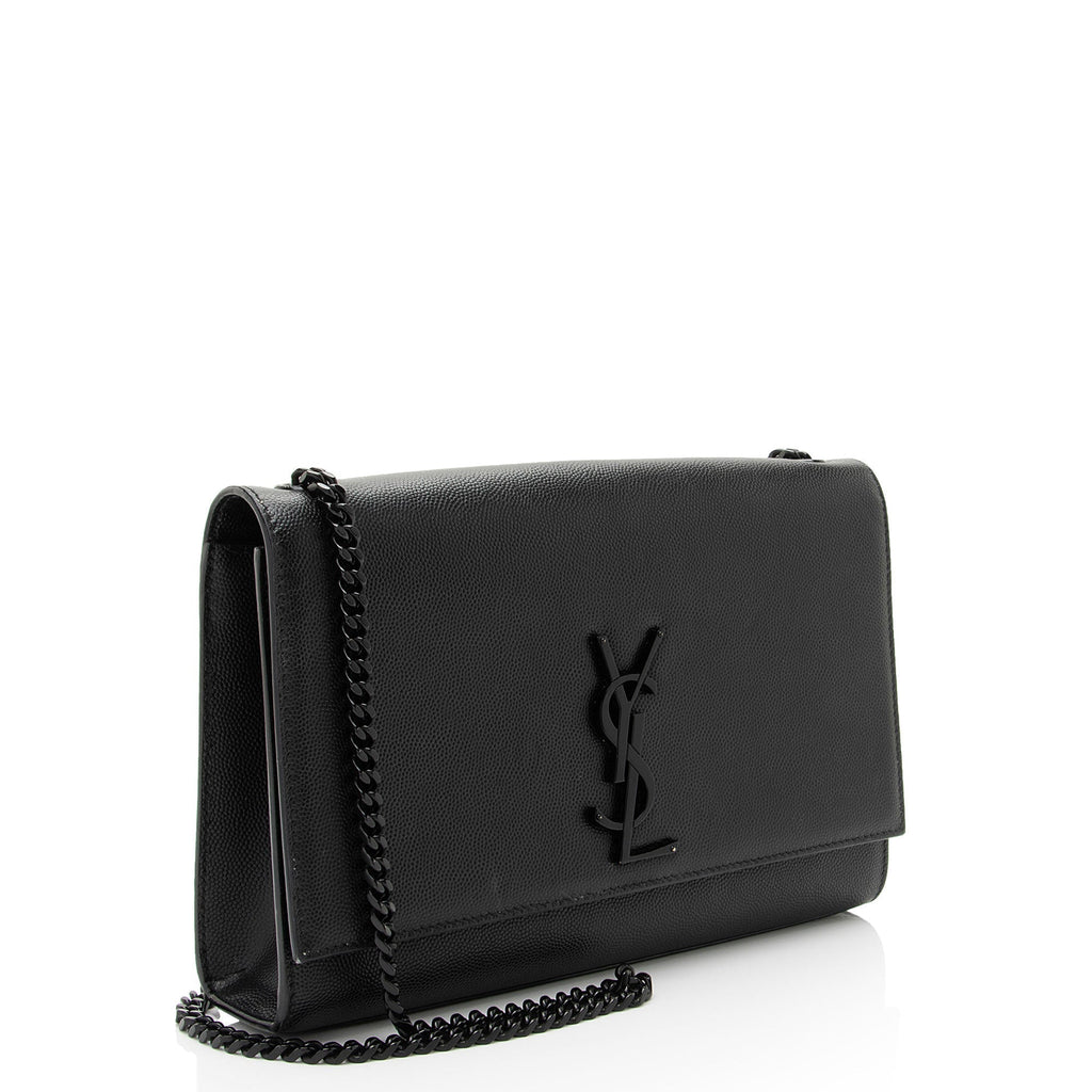 Saint Laurent Grain de Poudre Monogram Kate Medium Shoulder Bag (SHF-hzje5P)