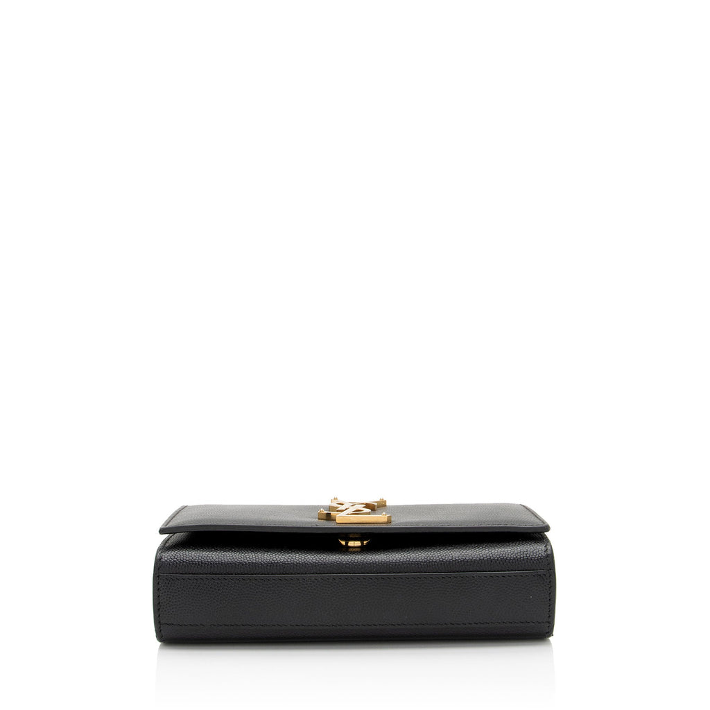Saint Laurent Grain de Poudre Monogram Kate Small Crossbody (SHF-Ky2Gwi)