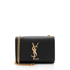 Saint Laurent Grain de Poudre Monogram Kate Small Crossbody (SHF-Ky2Gwi)