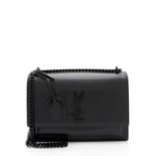 Saint Laurent Grained Calfskin Monogram Sunset Medium Shoulder Bag (SHF-OLGtVP)