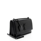 Saint Laurent Grained Calfskin Monogram Sunset Medium Shoulder Bag (SHF-OLGtVP)