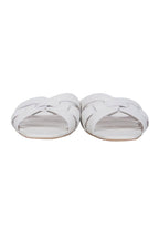 Saint Laurent - Ivory Woven Leather "Nu Pieds" Slide Sandals Sz 9