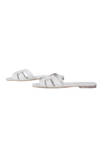 Saint Laurent - Ivory Woven Leather "Nu Pieds" Slide Sandals Sz 9