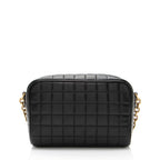 Saint Laurent Lambskin Matelasse Carre Monogram Cassandre Camera Bag (SHF-RGUZXr)