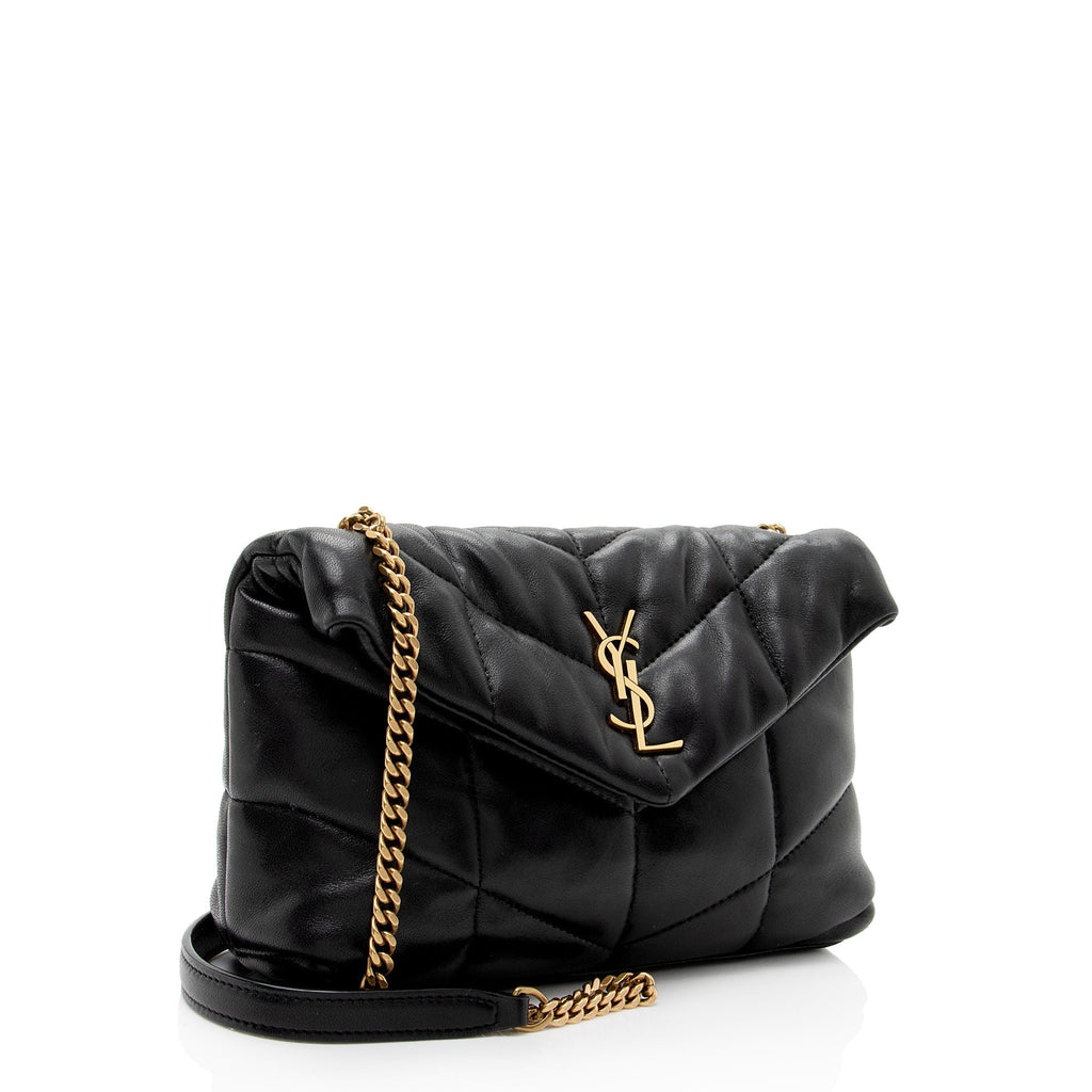 Saint Laurent Lambskin Monogram Puffer LouLou Toy Shoulder Bag (SHF-QVgJj0)