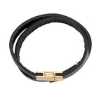 Saint Laurent Leather Monogram Double Wrap Bracelet (SHF-ojgNrH)