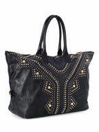 Saint Laurent Leather Studded Y Large Shopper Bag Black