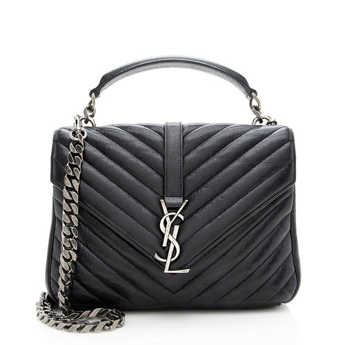 Saint Laurent Matelasse Calfskin Monogram Medium College Top Handle Bag (SHF-18909)
