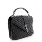 Saint Laurent Matelasse Calfskin Monogram Medium College Top Handle Bag (SHF-18909)