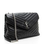 Saint Laurent Matelasse Calfskin Monogram LouLou Chain Large Shoulder Bag (SHF-F87Oll)