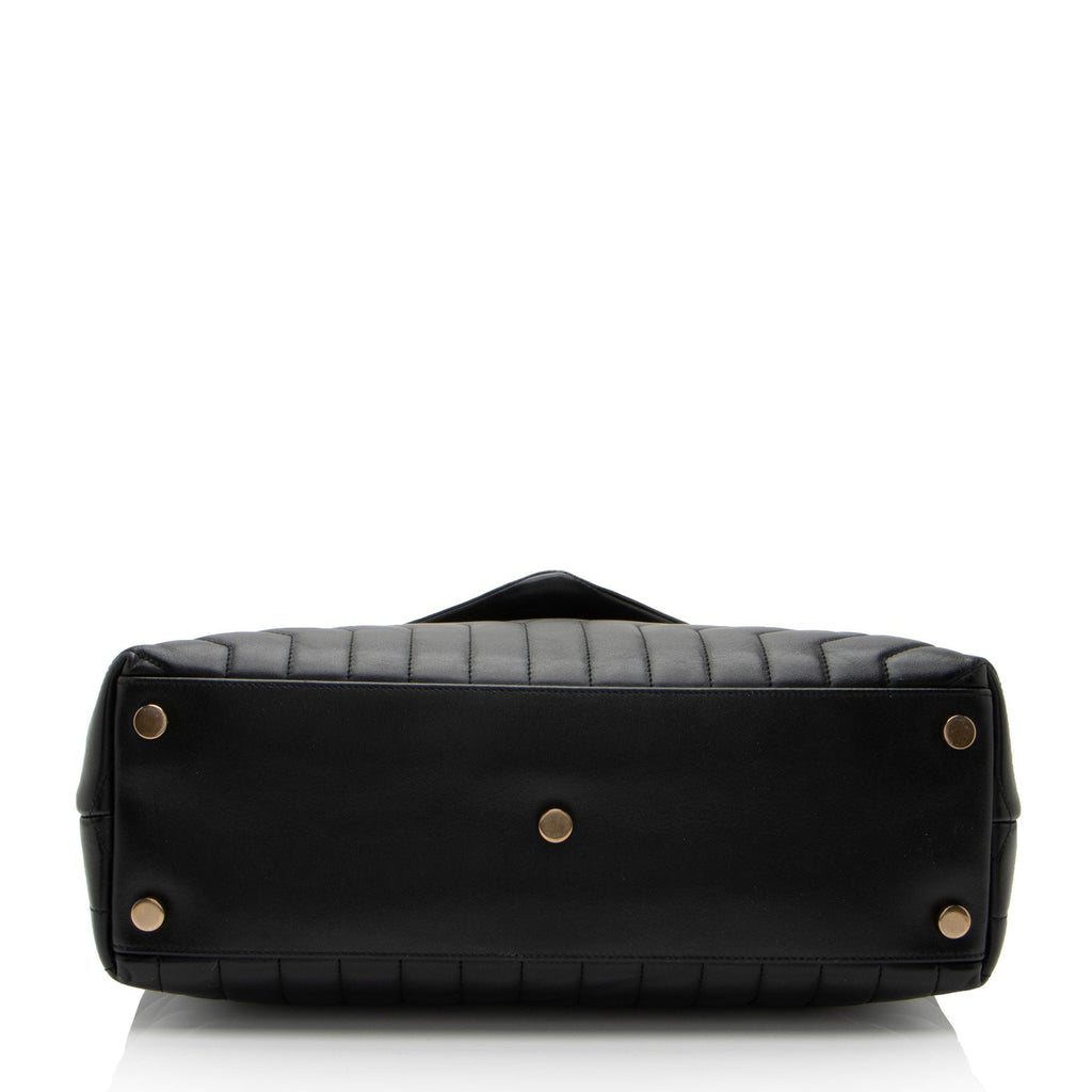 Saint Laurent Matelasse Calfskin Monogram LouLou Chain Large Shoulder Bag (SHF-4WGXVa)