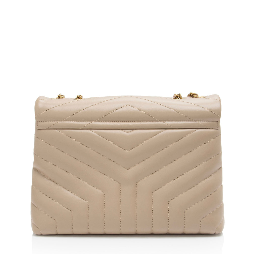 Saint Laurent Matelasse Calfskin Monogram LouLou Chain Medium Shoulder Bag (SHF-IR5HcO)
