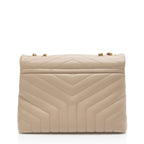 Saint Laurent Matelasse Calfskin Monogram LouLou Chain Medium Shoulder Bag (SHF-IR5HcO)