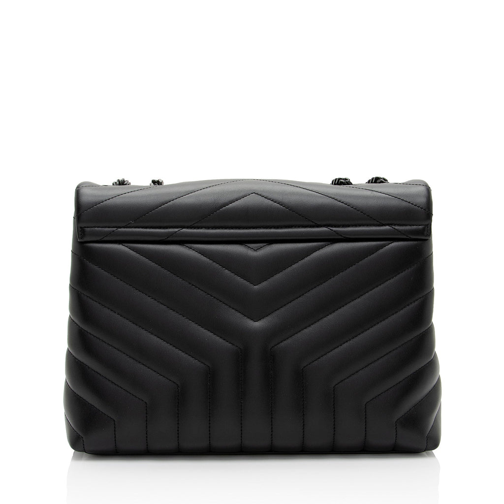 Saint Laurent Matelasse Calfskin Monogram LouLou Chain Medium Shoulder Bag (SHF-lzCev2)