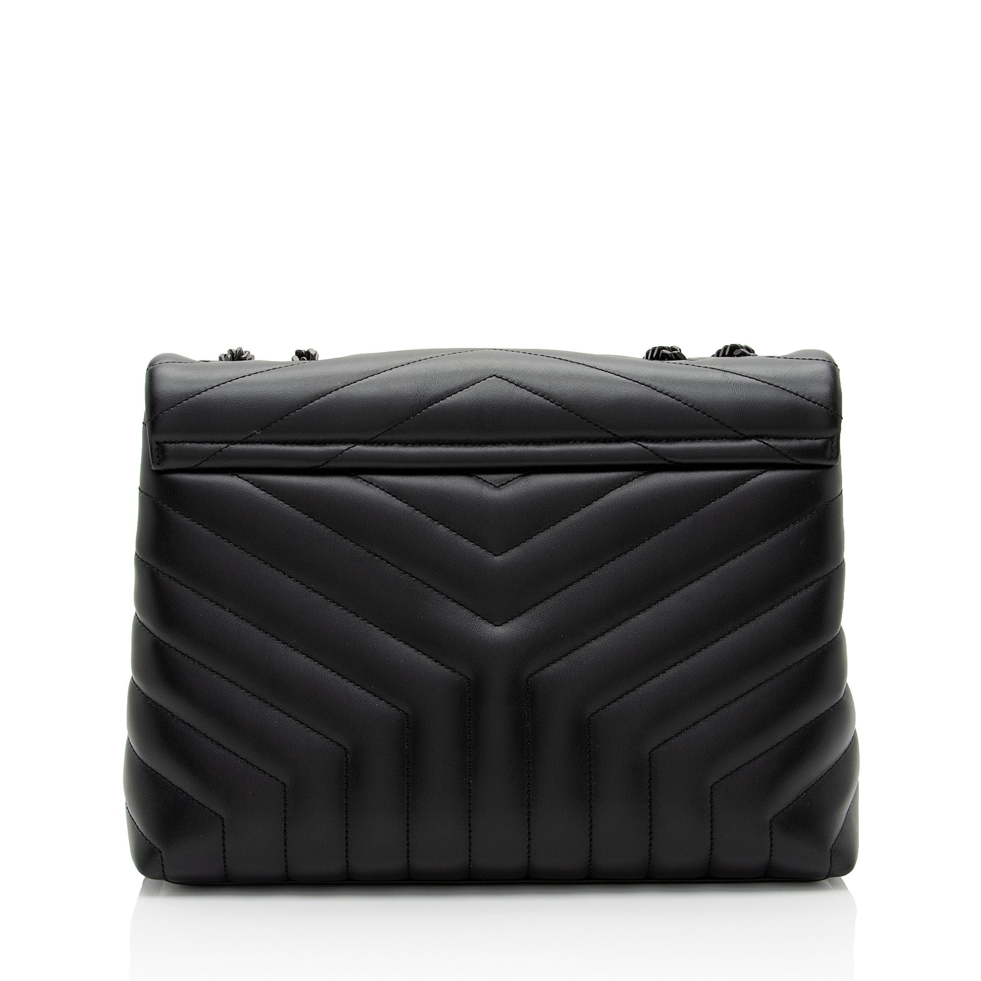 Saint Laurent Matelasse Calfskin Monogram LouLou Chain Medium Shoulder Bag (SHF-lzCev2)