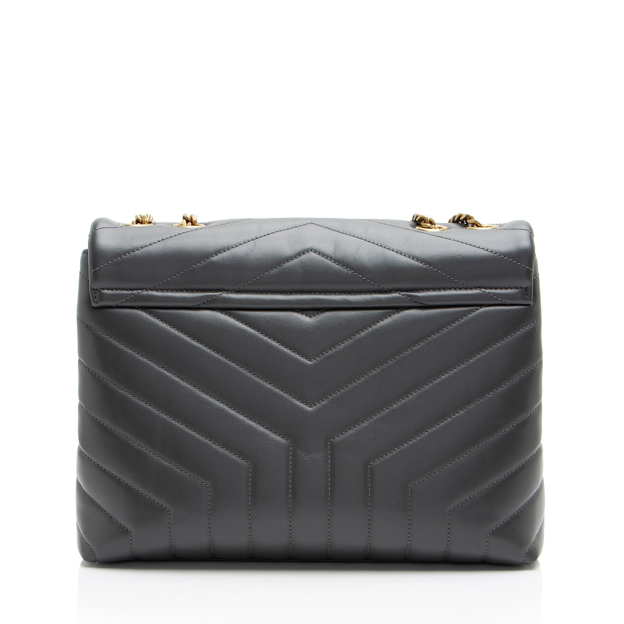 Saint Laurent Matelasse Calfskin Monogram LouLou Chain Medium Shoulder Bag (SHF-W4gfSq)