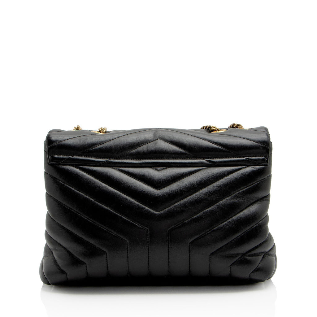 Saint Laurent Matelasse Calfskin Monogram LouLou Chain Medium Shoulder Bag (SHF-BDGDQZ)